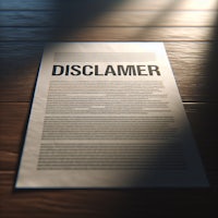 a document with the word disclaimer on it